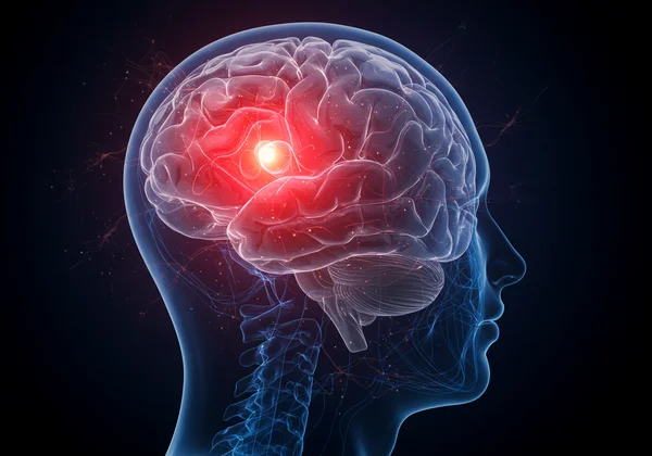 Brain's fight or flight response, showing amygdala activity