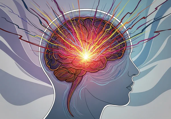 Person with an agitated brain representing anger