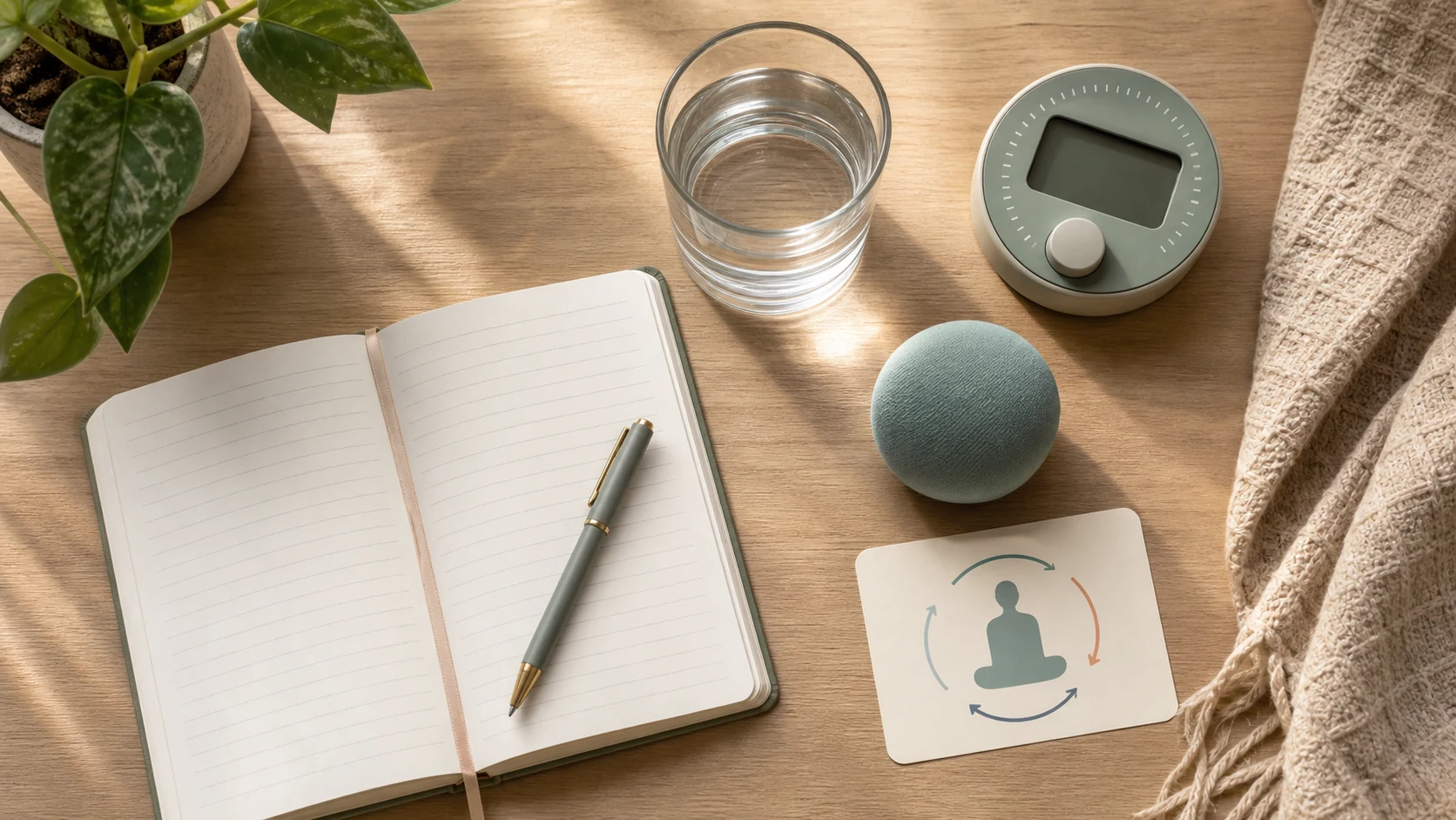 Coping tools on a table