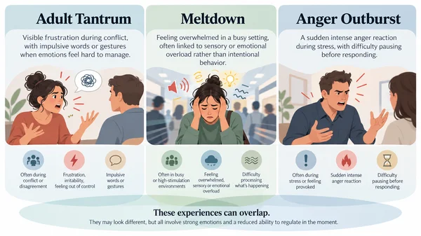 Comparison of adult tantrums meltdowns and anger outbursts